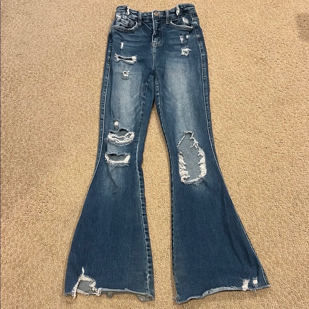 Flying Monkey Blue Flare Wide Leg Jeans